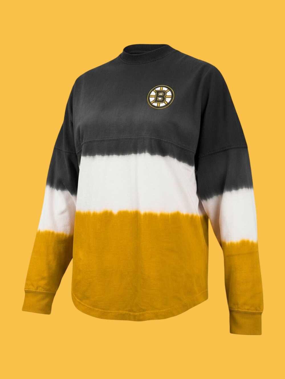 Fanatics Womens Boston Bruins Ombre Crew NEW Long Sleeve Top Size Small